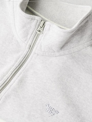 Superdry Glacier Grey Marl Glacier Grey Marl 100% Cotton Essential Half Zip Sweatshirt - Image 5 of 5