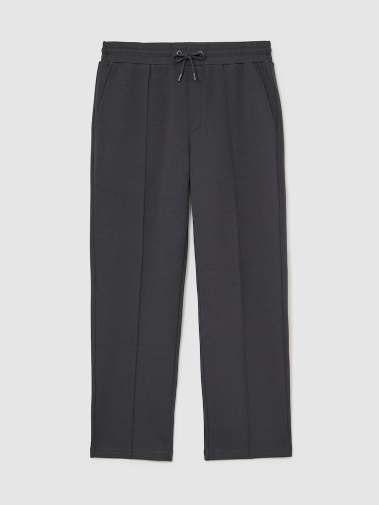 Reiss Charcoal Grey Form Premium Interlock Straight-Leg Joggers - Image 2 of 7 Reiss Charcoal Grey Form Premium Interlock Straight-Leg Joggers - Image 2 of 7