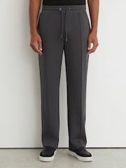 Reiss Charcoal Grey Form Premium Interlock Straight-Leg Joggers - Image 3 of 7