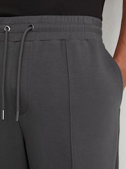 Reiss Charcoal Grey Form Premium Interlock Straight-Leg Joggers - Image 4 of 7