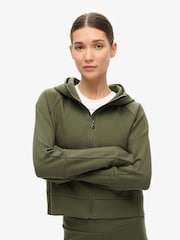 Superdry Army Khaki Sport Tech Relaxed Zip Hoodie - Image 2 of 3