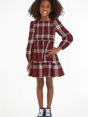 Tommy Hilfiger Kids Red Tartan Dress - Image 1 of 5