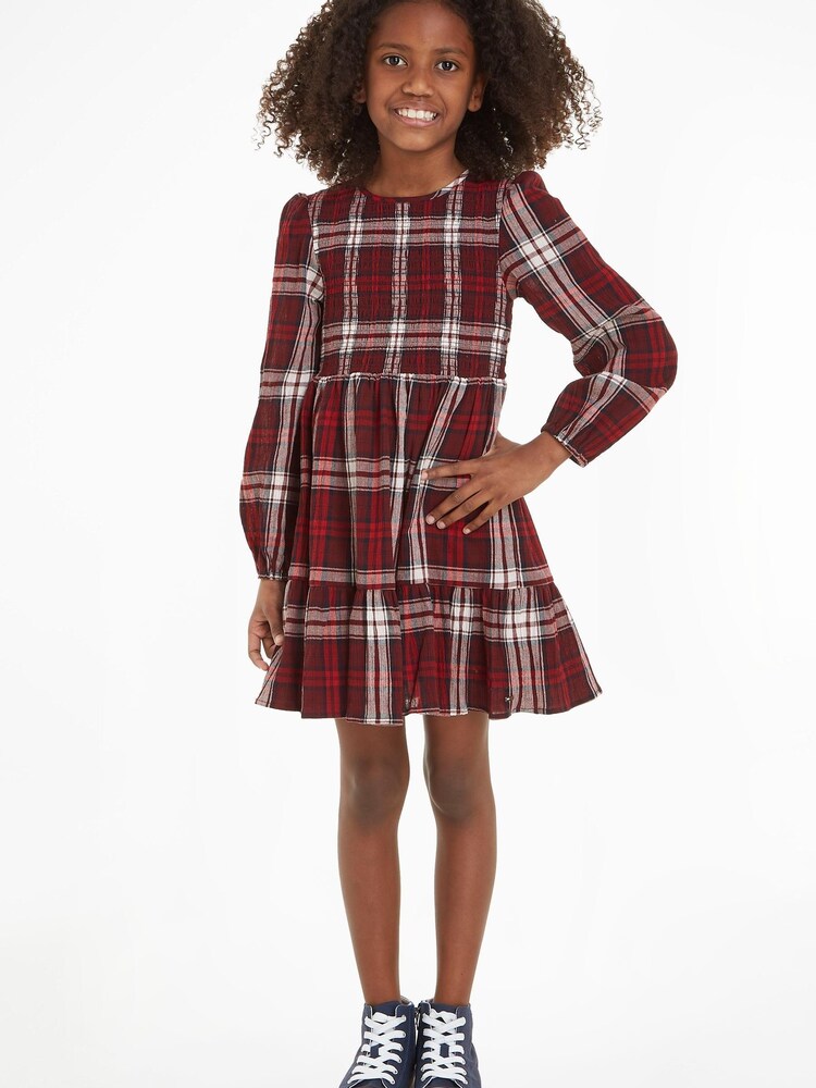 Tommy Hilfiger Kids Red Tartan Dress - Image 1 of 5