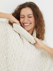 FatFace Cream Penny Poncho - Image 3 of 5