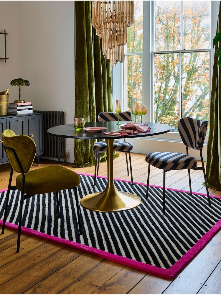 Rockett St George Black Wood Effect Wood Effect and Gold Dining Table - Image 1 of 4