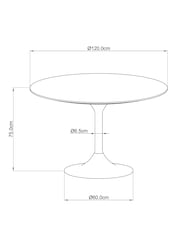 Rockett St George Black Wood Effect Wood Effect and Gold Dining Table - Image 4 of 4