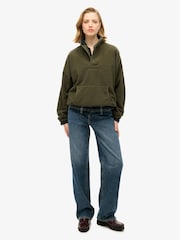 Superdry Army Khaki Sport Tech Sherpa Henley Hoodie - Image 2 of 6