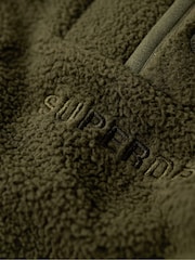 Superdry Army Khaki Sport Tech Sherpa Henley Hoodie - Image 6 of 6