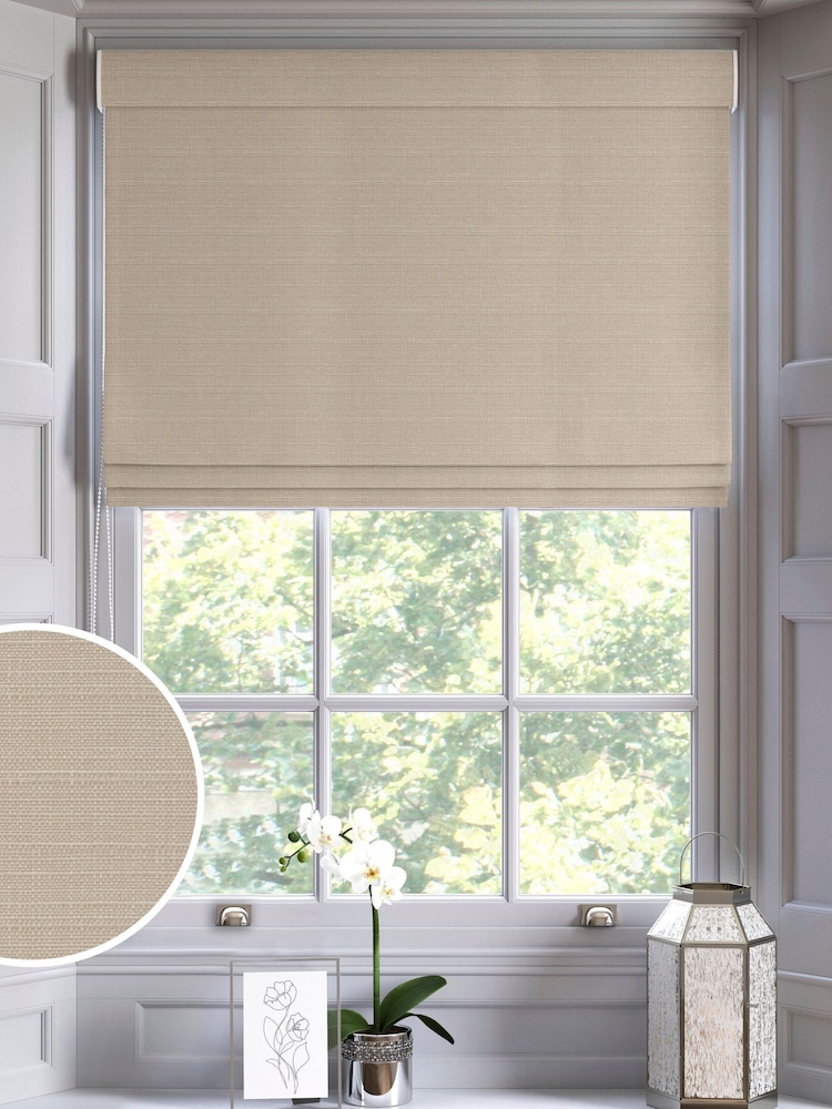 Oyster Natural Voyage Maison Jasper Made To Measure Roman Blind - Image 1 of 6