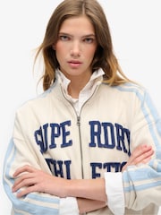 Tórtola crema - Chaqueta deportiva holgada de algodón 100 % con detalles de Superdry - Imagen 3 de 5