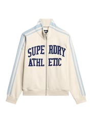 Tórtola crema - Chaqueta deportiva holgada de algodón 100 % con detalles de Superdry - Imagen 4 de 5