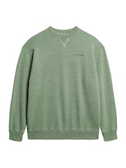 Superdry Buffalo Green Denver Orange 100% Cotton Essential Logo Overdyed Sweatshirt - Image 3 of 4