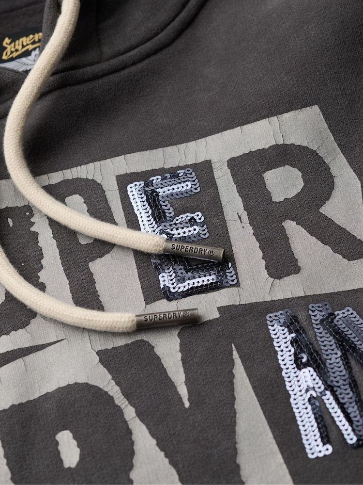 Superdry Blackboard Embellished Punk Graphic Hood - Image 4 of 4