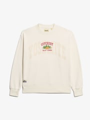 Superdry Cream Eclipse Navy Travel Souvenir Loose Crew Sweatshirt - Image 5 of 5