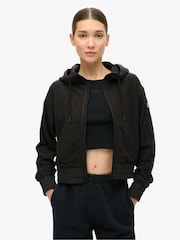 Superdry Black Sport Tech Grid Fleece Zip Hoodie - Image 1 of 6