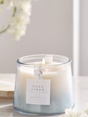 Blue Linen Lidded Jar Large Scented Candle - Image 1 of 2