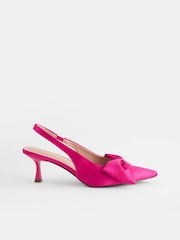 Pink Standard/Wide Fit Forever Comfort® Bow Slingback Kitten Heels - Image 2 of 7
