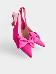 Pink Standard/Wide Fit Forever Comfort® Bow Slingback Kitten Heels - Image 5 of 7