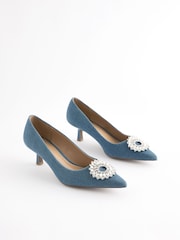 Denim Forever Comfort Jewel Trim Kitten Heels - Image 3 of 8