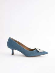 Denim Forever Comfort Jewel Trim Kitten Heels - Image 4 of 8