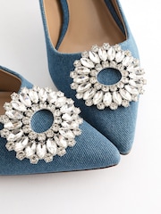 Denim Forever Comfort Jewel Trim Kitten Heels - Image 7 of 8