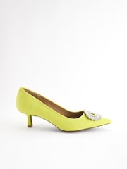 Lime Green Forever Comfort Jewel Trim Kitten Heels - Image 5 of 9