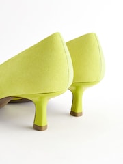 Lime Green Forever Comfort Jewel Trim Kitten Heels - Image 6 of 9