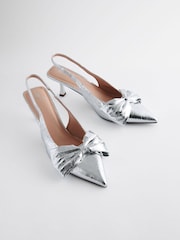 Silber - Forever Comfort® Schuhe mit Pfennigabsatz, Fersenriemen und Zierschleife - Image 4 of 8