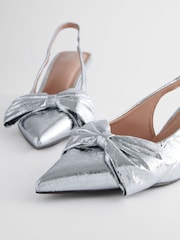 Silber - Forever Comfort® Schuhe mit Pfennigabsatz, Fersenriemen und Zierschleife - Image 6 of 8