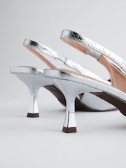 Silber - Forever Comfort® Schuhe mit Pfennigabsatz, Fersenriemen und Zierschleife - Image 8 of 8