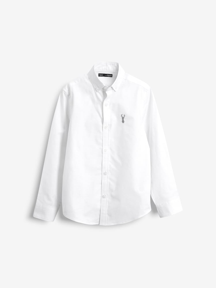 Plain White Single Oxford Shirt (3-16yrs) - Image 3 of 4