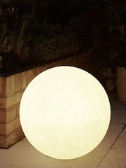 Grey Concrete Effect Solar Outdoor Light Sphere - Image 1 of 6