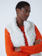 Roman White Faux Fur Fluffy Gilet - Image 4 of 5