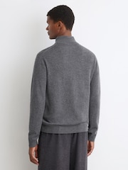 Gris medio melange - Reiss Prince 100% Cachemir Cuello alzado Suéter - Imagen 5 de 6