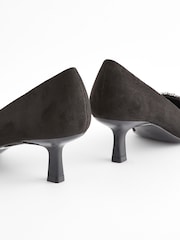 Black Forever Comfort Jewel Trim Kitten Heels - Image 10 of 10