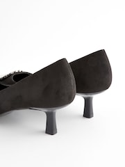Black Forever Comfort Jewel Trim Kitten Heels - Image 9 of 10