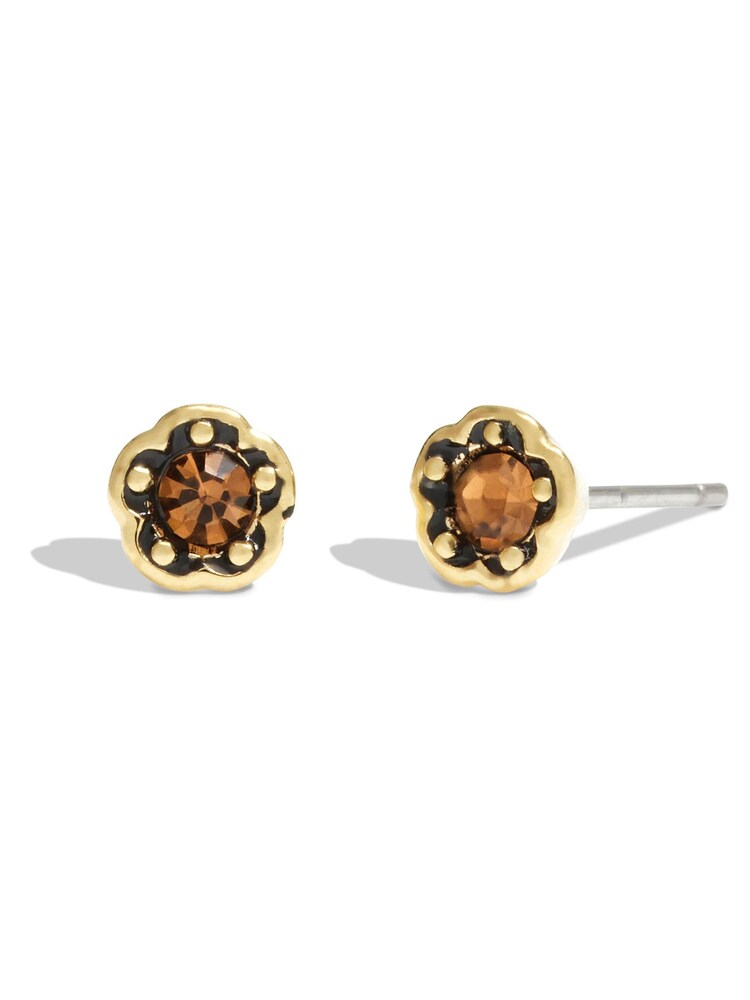 COACH Gold Tone Signature Gem Stud Earrings - Image 1 of 2