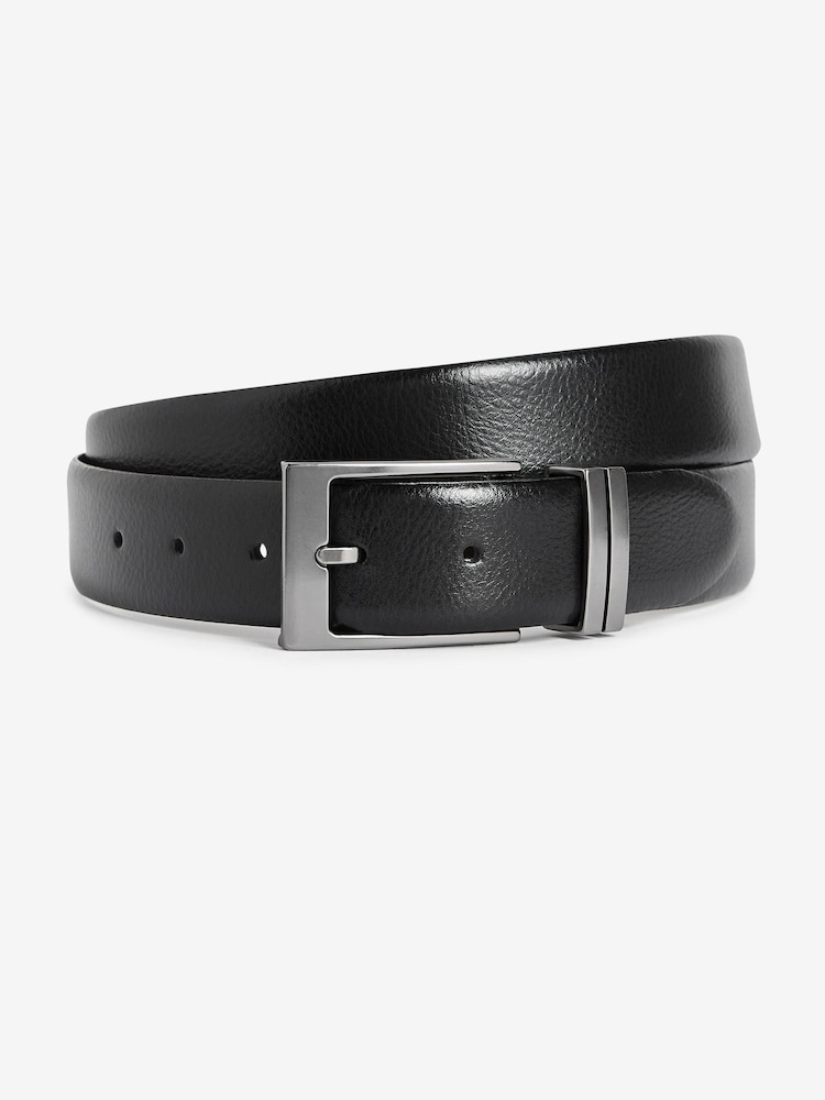 Black Signature Italian Leather Belt - Image 2 of 3