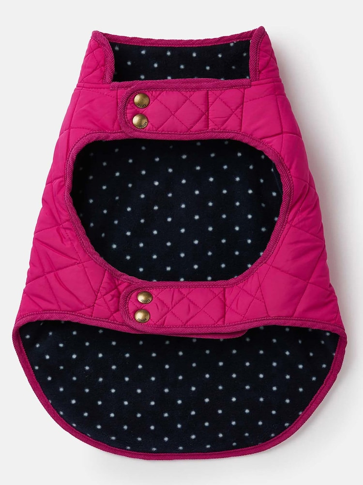 Joules Raspberry Pink Quilted Rain Dog Coat - Image 2 of 6
