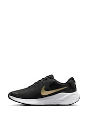 Nike Black/Gold Revolution 7 Road Running Trainers - Image 4 of 11