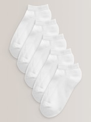 White 5 Pack Cotton Rich Cushioned Sole Trainer Socks - Image 1 of 3