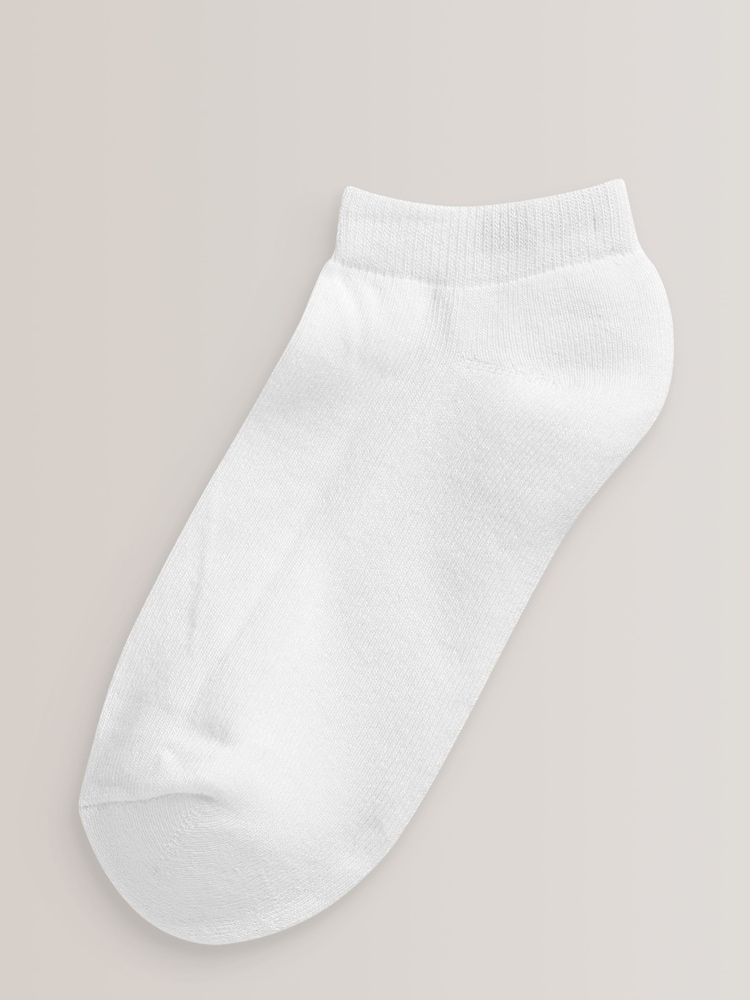 Weiß - Sneaker-Socken mit hohem Baumwollanteil und gepolsterter Sohle im 5er-Pack - Bild 2 von 3 Weiß - Sneaker-Socken mit hohem Baumwollanteil und gepolsterter Sohle im 5er-Pack - Bild 2 von 3