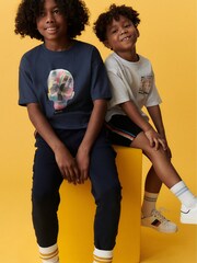 أزرق داكن جمجمة - تي شيرت الأولاد تي كبير الحجم بكم قصير وطبعة مميزة من Paul Smith Junior - صورة 1 من 6