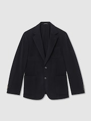 Mornarica - Blazer flanelaste obleke z enorednim zapenjanjem iz mešanice volne Reiss Collin - Slika 2 iz 8