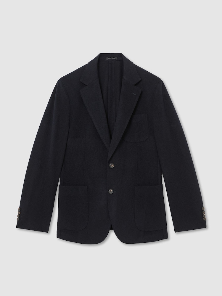 Mornarica - Blazer flanelaste obleke z enorednim zapenjanjem iz mešanice volne Reiss Collin - Slika 2 iz 8 Mornarica - Blazer flanelaste obleke z enorednim zapenjanjem iz mešanice volne Reiss Collin - Slika 2 iz 8