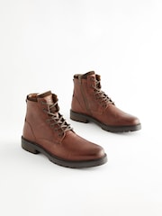Tan Brown Leather Warm Lined Boots - Image 1 of 6