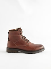 Tan Brown Leather Warm Lined Boots - Image 2 of 6