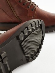 Tan Brown Leather Warm Lined Boots - Image 4 of 6