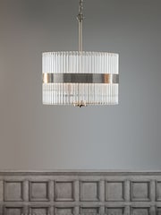 Laura Ashley Chrome Alexa Pendant 3 Light Ceiling Light - Image 1 of 4
