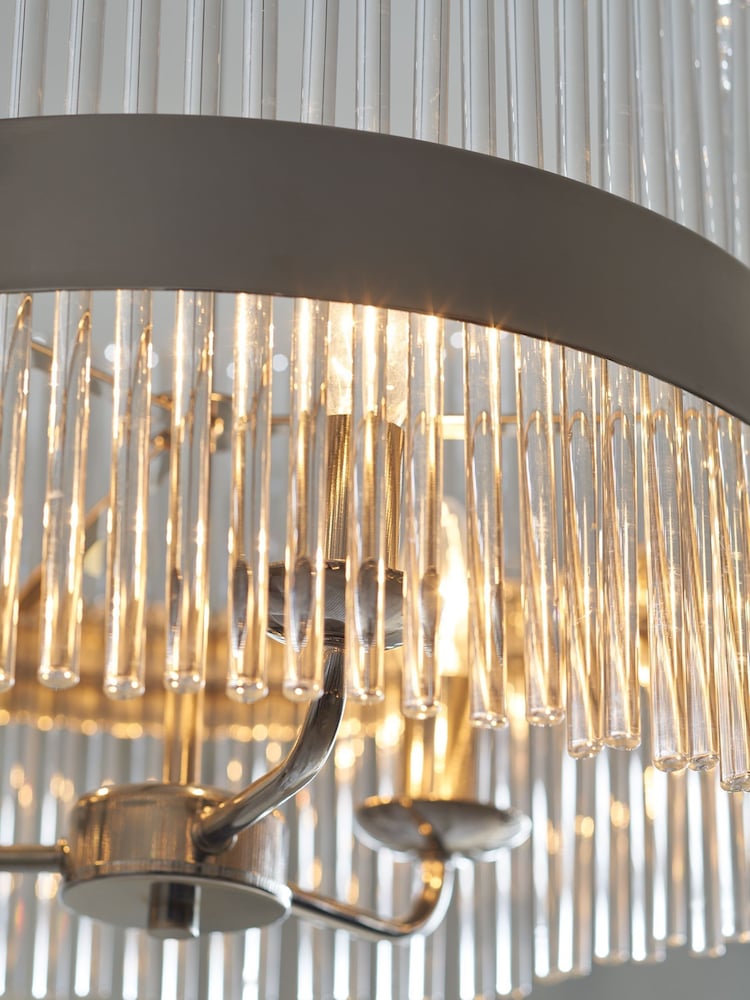 Laura Ashley Chrome Alexa Pendant 3 Light Ceiling Light - Image 2 of 4